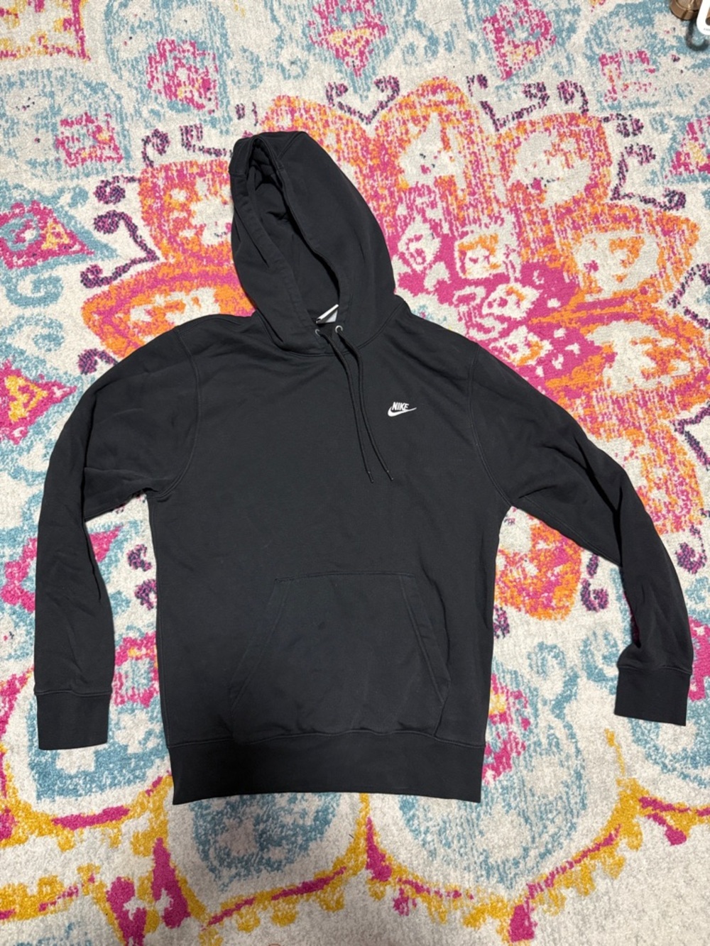 Nike Black Pullover Hoodie with White Swoosh